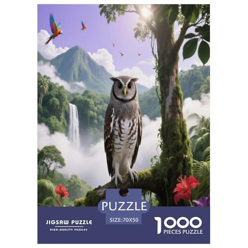 1000 Teile Eule Puzzle – Für Erwachsene, Herausforderndes Denkspiel, Mountain Dschungel Puzzles, Dekoration, Geschenk Für Kinder 70x50cm/1000pcs 1000 Teile Eule Puzzle – Für Erwachsene, Herausforderndes Denkspiel, Mountain Dschungel Puzzles, Dekoration, Geschenk Für Kinder 70x50cm/1000pcs von WXLWHR