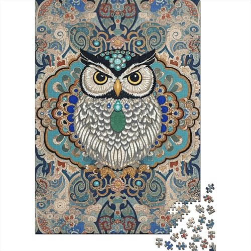 1000 Teile Eule Puzzle Für Erwachsene Und Kinder Holzpuzzle Pädagogisches Spiel Eule-Muster-Edelstein Puzzles Wohndekoration Einzigartiges Geschenk 1000pcs (75x50cm) von WXLWHR