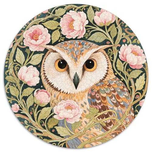 1000 Teile Eule Puzzle Für Jugendliche Und Erwachsene Puzzlespiel Kreativspiel Eulenpfingstrose Flower Puzzles Aus Karton Wohndekoration Geschenk Zu Weihnachten 1000pcs (67.5x67.5cm) von WXLWHR