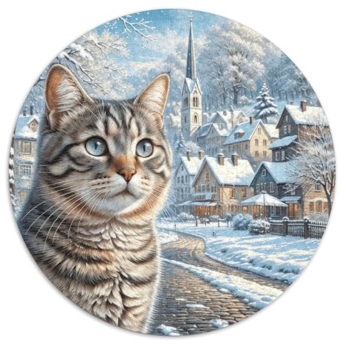 1000 Teile Europäisch Kurzhaar Puzzle Für Jugendliche Und Erwachsene Familien Spiel Katze Winterstadt Puzzles Aus Karton Wohndekoration Geschenk Für Erwachsene 1000pcs (67.5x67.5cm) von WXLWHR