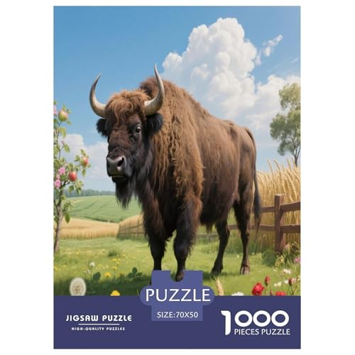 1000 Teile Europäischer Bison Puzzle – Für Erwachsene, Herausforderndes Denkspiel, Bauernhof Puzzles, Dekoration, Geschenkideen 70x50cm/1000pcs 1000 Teile Europäischer Bison Puzzle – Für Erwachsene, Herausforderndes Denkspiel, Bauernhof Puzzles, Dekoration, Geschenkideen 70x50cm/1000pcs von WXLWHR