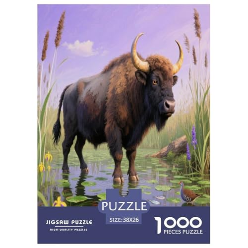 1000 Teile Europäischer Bison Puzzle – Für Erwachsene, Herausforderndes Denkspiel, Feuchtgebiet Puzzles, Dekoration, Geschenkideen 38x26cm/1000pcs 1000 Teile Europäischer Bison Puzzle – Für Erwachsene, Herausforderndes Denkspiel, Feuchtgebiet Puzzles, Dekoration, Geschenkideen 38x26cm/1000pcs von WXLWHR