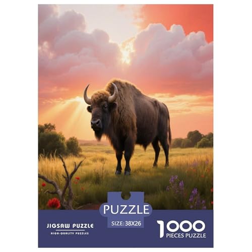 1000 Teile Europäischer Bison Puzzle – Für Erwachsene, Herausforderndes Denkspiel, Grasland Puzzles, Wohnkultur, Geschenk Für Erwachsene 38x26cm/1000pcs 1000 Teile Europäischer Bison Puzzle – Für Erwachsene, Herausforderndes Denkspiel, Grasland Puzzles, Wohnkultur, Geschenk Für Erwachsene 38x26cm/1000pcs von WXLWHR