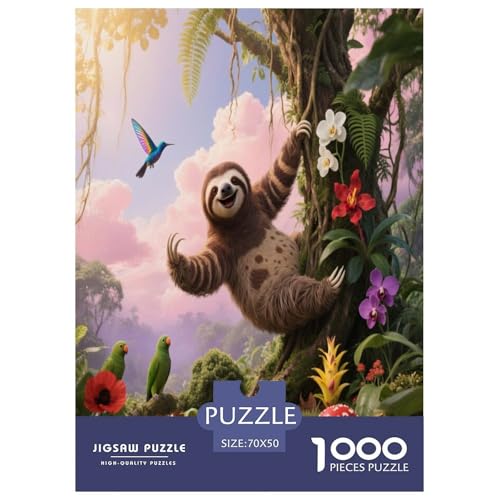 1000 Teile Faultier Puzzle – Für Erwachsene, Herausforderndes Denkspiel, Wald Puzzle, Wohnkultur, Geschenk Für Kinder 70x50cm/1000pcs 1000 Teile Faultier Puzzle – Für Erwachsene, Herausforderndes Denkspiel, Wald Puzzle, Wohnkultur, Geschenk Für Kinder 70x50cm/1000pcs von WXLWHR