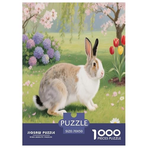 1000 Teile Feldhase Puzzle – Für Erwachsene, Herausforderndes Denkspiel, Spring Garten Puzzles, Wohnkultur, Geschenkideen 70x50cm/1000pcs 1000 Teile Feldhase Puzzle – Für Erwachsene, Herausforderndes Denkspiel, Spring Garten Puzzles, Wohnkultur, Geschenkideen 70x50cm/1000pcs von WXLWHR