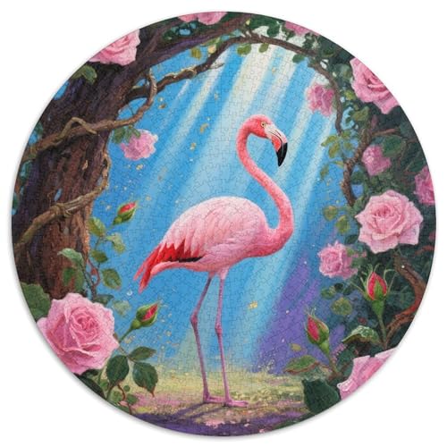 1000 Teile Flamingo Puzzle – Für Erwachsene, Anspruchsvolles Spiel, Rosa Rosen Puzzle, Dekoration, Geschenkideen 1000pcs (67.5x67.5cm) von WXLWHR
