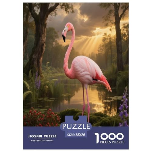 1000 Teile Flamingo Puzzle – Für Erwachsene, Herausforderndes Denkspiel, Wald Feuchtgebiet Puzzles, Wohnkultur, Geschenkideen 38x26cm/1000pcs 1000 Teile Flamingo Puzzle – Für Erwachsene, Herausforderndes Denkspiel, Wald Feuchtgebiet Puzzles, Wohnkultur, Geschenkideen 38x26cm/1000pcs von WXLWHR
