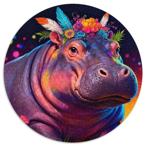 1000 Teile Flusspferd Puzzle – Für Erwachsene, Familienspaß & Gemeinsames Spiel, Blumen Puzzles, Wohnkultur, Geschenkideen 1000pcs (67.5x67.5cm) von WXLWHR