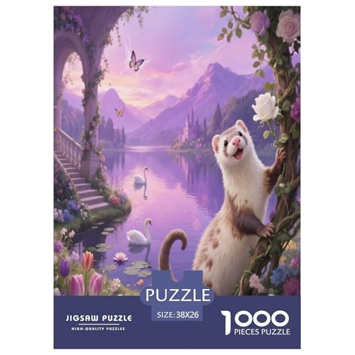 1000 Teile Frettchen Puzzle – Für Erwachsene, Herausforderndes Denkspiel, Garten Lakeside Puzzles, Dekoration, Geschenk Für Erwachsene 38x26cm/1000pcs 1000 Teile Frettchen Puzzle – Für Erwachsene, Herausforderndes Denkspiel, Garten Lakeside Puzzles, Dekoration, Geschenk Für Erwachsene 38x26cm/1000pcs von WXLWHR