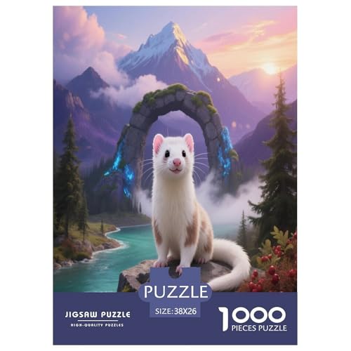 1000 Teile Frettchen Puzzle – Für Erwachsene, Herausforderndes Denkspiel, Geheimnisvolle Berge Puzzles, Wohnkultur, Geschenk Für Erwachsene 38x26cm/1000pcs 1000 Teile Frettchen Puzzle – Für Erwachsene, Herausforderndes Denkspiel, Geheimnisvolle Berge Puzzles, Wohnkultur, Geschenk Für Erwachsene 38x26cm/1000pcs von WXLWHR