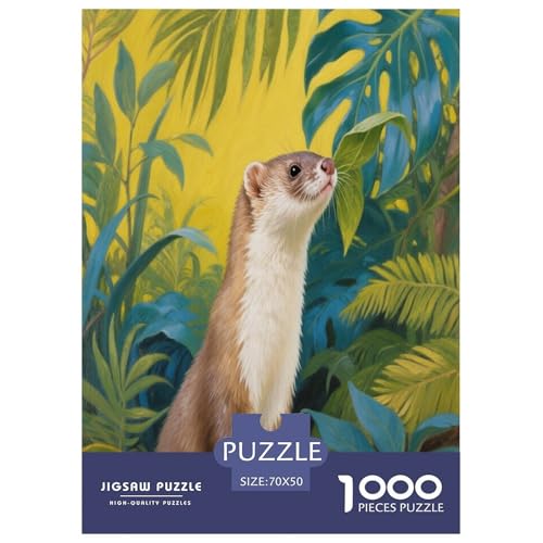 1000 Teile Frettchen Puzzle – Für Erwachsene, Herausforderndes Denkspiel, Pflanzenblätter Puzzles, Wohnkultur, Geschenkideen 70x50cm/1000pcs 1000 Teile Frettchen Puzzle – Für Erwachsene, Herausforderndes Denkspiel, Pflanzenblätter Puzzles, Wohnkultur, Geschenkideen 70x50cm/1000pcs von WXLWHR