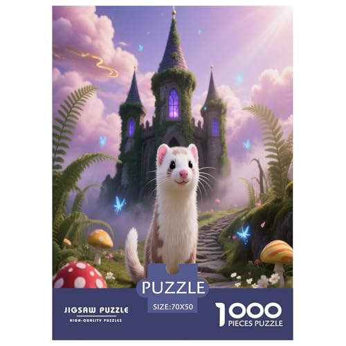 1000 Teile Frettchen Puzzle – Für Erwachsene, Herausforderndes Denkspiel, Schloss Puzzle, Wohnkultur, Geschenkideen 70x50cm/1000pcs 1000 Teile Frettchen Puzzle – Für Erwachsene, Herausforderndes Denkspiel, Schloss Puzzle, Wohnkultur, Geschenkideen 70x50cm/1000pcs von WXLWHR