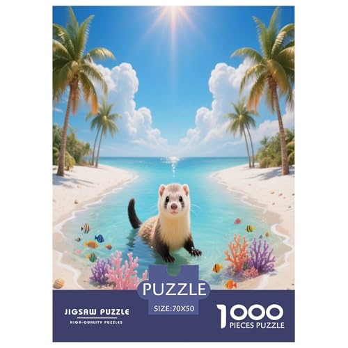 1000 Teile Frettchen Puzzle – Für Erwachsene, Herausforderndes Denkspiel, Tropischer Paradiesstrand Puzzle, Wohnkultur, Geschenk Für Kinder 70x50cm/1000pcs 1000 Teile Frettchen Puzzle – Für Erwachsene, Herausforderndes Denkspiel, Tropischer Paradiesstrand Puzzle, Wohnkultur, Geschenk Für Kinder 70x50cm/1000pcs von WXLWHR