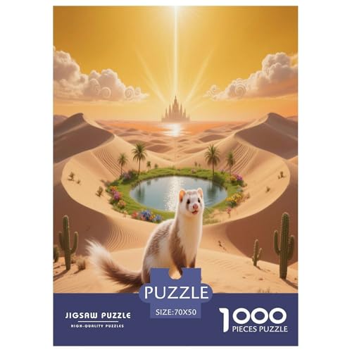 1000 Teile Frettchen Puzzle – Für Erwachsene, Herausforderndes Denkspiel, Wüstenoase Puzzle, Wohnkultur, Geschenk Für Erwachsene 70x50cm/1000pcs 1000 Teile Frettchen Puzzle – Für Erwachsene, Herausforderndes Denkspiel, Wüstenoase Puzzle, Wohnkultur, Geschenk Für Erwachsene 70x50cm/1000pcs von WXLWHR
