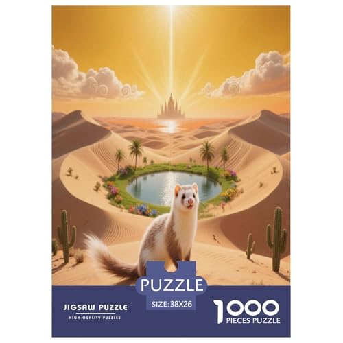 1000 Teile Frettchen Puzzle – Für Erwachsene, Herausforderndes Denkspiel, Wüstenoase Puzzle, Wohnkultur, Geschenk Für Kinder 38x26cm/1000pcs 1000 Teile Frettchen Puzzle – Für Erwachsene, Herausforderndes Denkspiel, Wüstenoase Puzzle, Wohnkultur, Geschenk Für Kinder 38x26cm/1000pcs von WXLWHR