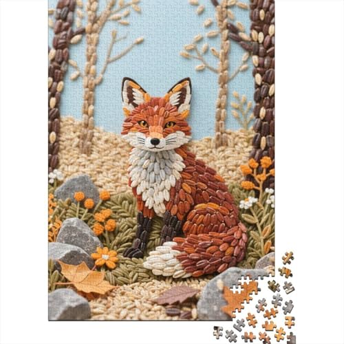 1000 Teile Fuchs Puzzle Für Erwachsene Und Kinder Holzpuzzle Pädagogisches Spiel Fuchs-Getreide Puzzle Wohndekoration Einzigartiges Geschenk 1000pcs (75x50cm) von WXLWHR