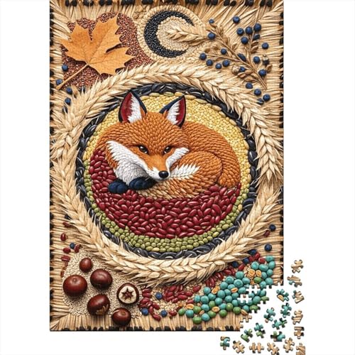 1000 Teile Fuchs Puzzle Für Erwachsene Und Kinder Holzpuzzle Pädagogisches Spiel Fuchs-Getreide Wheat Puzzle Wohndekoration Geschenkideen 1000pcs (75x50cm) von WXLWHR