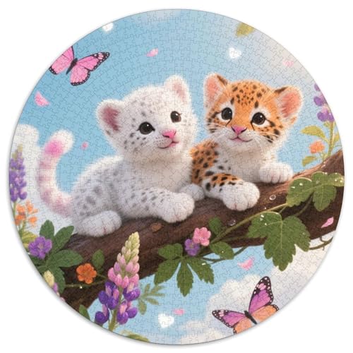 1000 Teile Gepardenjunges Puzzle – Für Erwachsene, Anspruchsvolles Spiel, Blütenzweig Puzzle, Dekoration, Geschenk Für Erwachsene 1000pcs (67.5x67.5cm) von WXLWHR