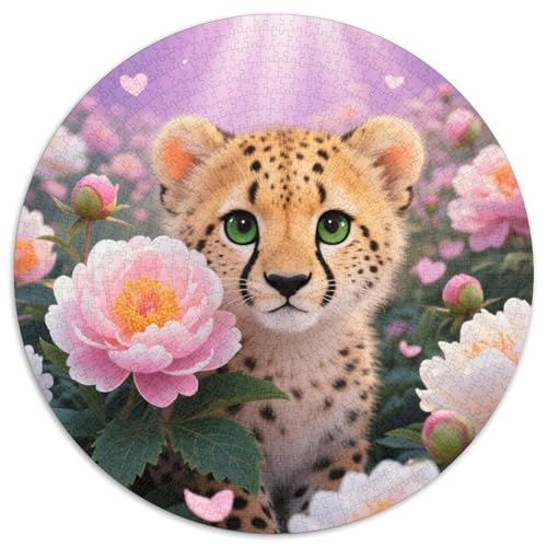 1000 Teile Gepardenjunges Puzzle – Für Erwachsene, Anspruchsvolles Spiel, Blumenmeer Puzzle, Wohnkultur, Geschenk Für Kinder 1000pcs (67.5x67.5cm) von WXLWHR