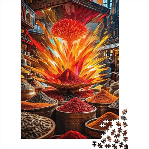 1000 Teile Gewürze Puzzle Für Erwachsene Und Kinder Holzpuzzle Geduldspiel Gewürzmischung Puzzles Wohndekoration Unique Gift 1000pcs (75x50cm) von WXLWHR