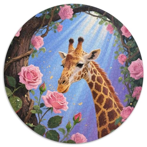 1000 Teile Giraffe Puzzle – Für Erwachsene, Familienfreundlicher Denkspaß, Rosa Rosenbogen Puzzles, Wohnkultur, Geschenkideen 1000pcs (67.5x67.5cm) von WXLWHR