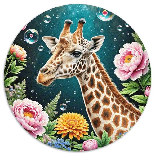 1000 Teile Giraffe Puzzle Für Jugendliche Und Erwachsene Geschicklichkeitsspiel Giraffe Pfingstrose Puzzles Aus Karton Wohndekoration Geschenkideen 1000pcs (67.5x67.5cm) von WXLWHR