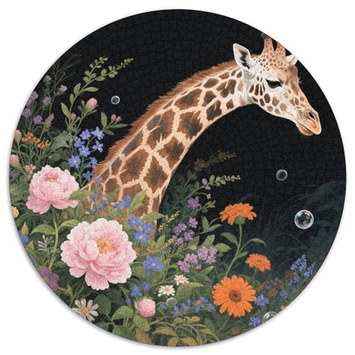 1000 Teile Giraffe Puzzle Für Jugendliche Und Erwachsene Herausforderung Spiel Giraffe Üppige Blumen Puzzle Aus Karton Wohndekoration Geschenk Zu Weihnachten 1000pcs (67.5x67.5cm) von WXLWHR