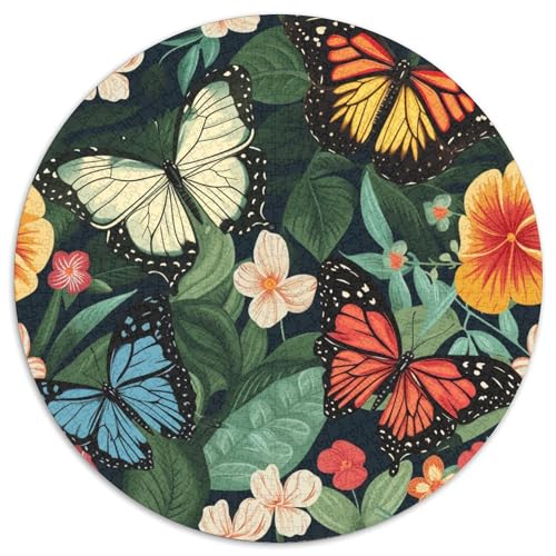 1000 Teile Glowing Schmetterling Puzzle Für Erwachsene Und Kinder aus Karton Pädagogisches Spiel Schmetterling Blume Pflanzen Puzzles Wohnkultur Geschenk 1000pcs (67.5x67.5cm) von WXLWHR