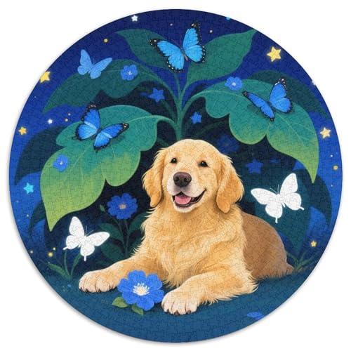 1000 Teile Golden Retriever Puzzle – Für Erwachsene, Anspruchsvolles Spiel, Blumenpflanzen Puzzle, Dekoration, Einzigartiges Geschenk 1000pcs (67.5x67.5cm) von WXLWHR
