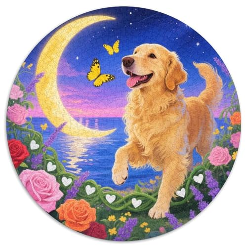 1000 Teile Golden Retriever Puzzle – Für Erwachsene, Anspruchsvolles Spiel, Sternenblumen Puzzle, Wohnkultur, Geschenkideen 1000pcs (67.5x67.5cm) von WXLWHR