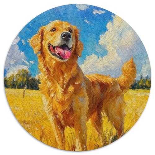 1000 Teile Golden Retriever Puzzle – Für Erwachsene, Familienspaß & Gemeinsames Spiel, Goldenes Grasland Puzzle, Dekoration, Geschenk Für Erwachsene 1000pcs (67.5x67.5cm) von WXLWHR
