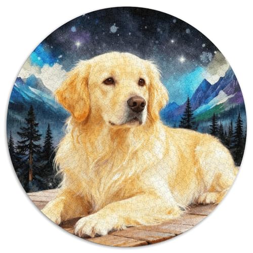 1000 Teile Golden Retriever Puzzle – Für Erwachsene, Familienspaß & Gemeinsames Spiel, Verschneite Berge Puzzle, Wohnkultur, Geschenkideen 1000pcs (67.5x67.5cm) von WXLWHR