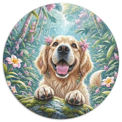 1000 Teile Golden Retriever Puzzle Für Jugendliche Und Erwachsene Pädagogisches Spiel Hund Mystischer Wald Puzzle Aus Karton Wohndekoration Geschenk Für Erwachsene 1000pcs (67.5x67.5cm) von WXLWHR