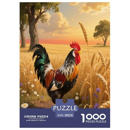 1000 Teile Hahn Puzzle – Für Erwachsene, Herausforderndes Denkspiel, Golden Weizenfeld Puzzles, Dekoration, Geschenk Zum Geburtstag 38x26cm/1000pcs 1000 Teile Hahn Puzzle – Für Erwachsene, Herausforderndes Denkspiel, Golden Weizenfeld Puzzles, Dekoration, Geschenk Zum Geburtstag 38x26cm/1000pcs von WXLWHR