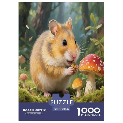 1000 Teile Hamster Puzzle – Für Erwachsene, Herausforderndes Denkspiel, Mushroom Wald Puzzles, Dekoration, Geschenkideen 38x26cm/1000pcs 1000 Teile Hamster Puzzle – Für Erwachsene, Herausforderndes Denkspiel, Mushroom Wald Puzzles, Dekoration, Geschenkideen 38x26cm/1000pcs von WXLWHR