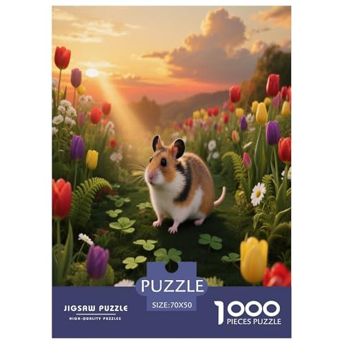 1000 Teile Hamster Puzzle – Für Erwachsene, Herausforderndes Denkspiel, Tulip Garten Puzzle, Wohnkultur, Geschenk Zum Geburtstag 70x50cm/1000pcs 1000 Teile Hamster Puzzle – Für Erwachsene, Herausforderndes Denkspiel, Tulip Garten Puzzle, Wohnkultur, Geschenk Zum Geburtstag 70x50cm/1000pcs von WXLWHR