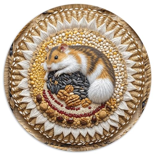 1000 Teile Hamster Puzzle Für Erwachsene Und Kinder aus Karton Pädagogisches Spiel Hamster Liegend in Getreide Puzzle Dekoration Geschenkideen 1000pcs (67.5x67.5cm) von WXLWHR