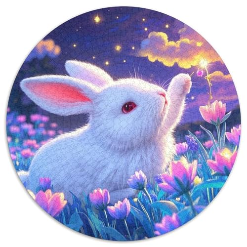 1000 Teile Hase Puzzle Für Erwachsene Und Kinder Familien Spiel Hase Blumenfeld Puzzle Aus Karton Wohndekoration Geschenkideen 1000pcs (67.5x67.5cm) von WXLWHR