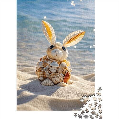 1000 Teile Hase Puzzle Für Erwachsene Und Kinder Holzpuzzle Pädagogisches Spiel Muscheln-zusammengesetzter-Hase Puzzles Wohndekoration Geschenk Zum Geburtstag 1000pcs (75x50cm) von WXLWHR