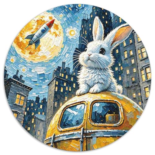 1000 Teile Hase Puzzle Für Jugendliche Und Erwachsene Geduldspiel Hase Stadt Puzzles Aus Karton Wohndekoration Geschenk Zu Weihnachten 1000pcs (67.5x67.5cm) von WXLWHR