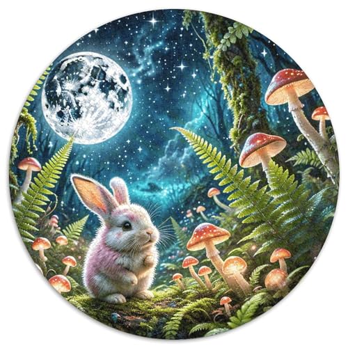 1000 Teile Hase Puzzle Für Jugendliche Und Erwachsene Geschicklichkeitsspiel Hase Mondbeschienener Wald Puzzles Aus Karton Wohndekoration Geschenk Zum Geburtstag 1000pcs (67.5x67.5cm) von WXLWHR