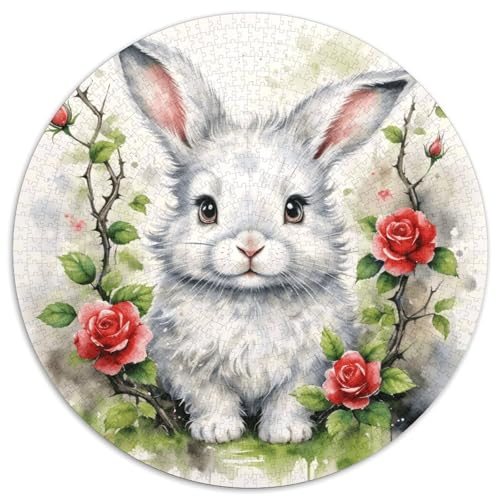 1000 Teile Hase Puzzle Für Jugendliche Und Erwachsene Geschicklichkeitsspiel Hase Rose Puzzles Aus Karton Wohndekoration Geschenkideen 1000pcs (67.5x67.5cm) von WXLWHR