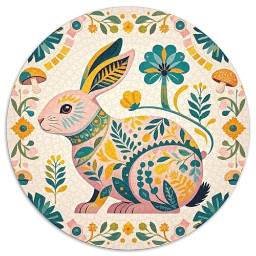 1000 Teile Hase Puzzle Für Jugendliche Und Erwachsene Pädagogisches Spiel Hase Blumen Puzzle Aus Karton Wohndekoration Geschenk Zu Weihnachten 1000pcs (67.5x67.5cm) von WXLWHR