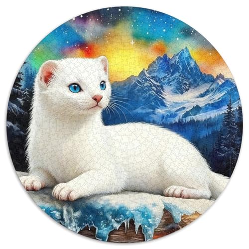 1000 Teile Hermelin Puzzle – Für Erwachsene, Familienspaß & Gemeinsames Spiel, Ice Snow Berge Puzzles, Wohnkultur, Geschenk Für Kinder 1000pcs (67.5x67.5cm) von WXLWHR