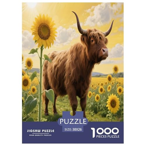 1000 Teile Highland Cow Puzzle – Für Erwachsene, Herausforderndes Denkspiel, Sonnenblume Garten Puzzles, Wohnkultur, Geschenk Für Kinder 38x26cm/1000pcs 1000 Teile Highland Cow Puzzle – Für Erwachsene, Herausforderndes Denkspiel, Sonnenblume Garten Puzzles, Wohnkultur, Geschenk Für Kinder 38x26cm/1000pcs von WXLWHR