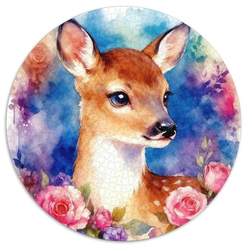 1000 Teile Hirsch Puzzle – Für Erwachsene, Familienspaß & Gemeinsames Spiel, Rosen Puzzles, Dekoration, Geschenk Für Erwachsene 1000pcs (67.5x67.5cm) von WXLWHR