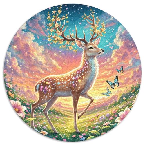 1000 Teile Hirsch Puzzle Für Jugendliche Und Erwachsene Geschicklichkeitsspiel Hirsch Blumen Puzzle Aus Karton Wohndekoration Unique Gift 1000pcs (67.5x67.5cm) von WXLWHR