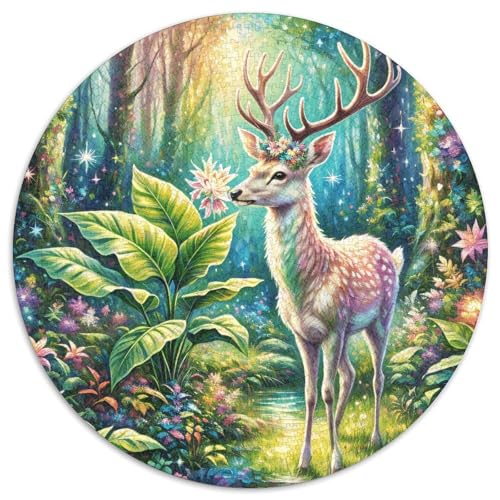 1000 Teile Hirsch Puzzle Für Jugendliche Und Erwachsene Pädagogisches Spiel Hirsch Mystischer Wald Puzzle Aus Karton Wohndekoration Geschenk Zu Weihnachten 1000pcs (67.5x67.5cm) von WXLWHR