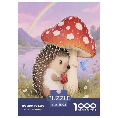 1000 Teile Igel Puzzle – Für Erwachsene, Herausforderndes Denkspiel, Pilze Puzzles, Wohnkultur, Geschenk Für Kinder 38x26cm/1000pcs 1000 Teile Igel Puzzle – Für Erwachsene, Herausforderndes Denkspiel, Pilze Puzzles, Wohnkultur, Geschenk Für Kinder 38x26cm/1000pcs von WXLWHR