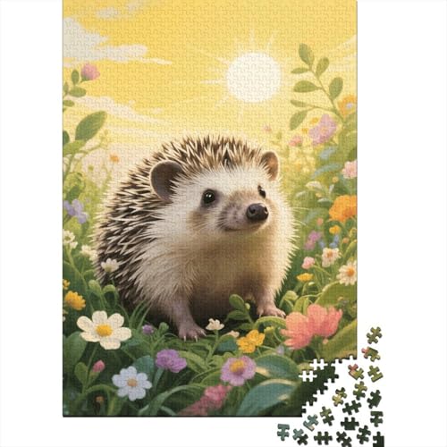 1000 Teile Igel Puzzle Für Erwachsene Und Kinder Holzpuzzle Pädagogisches Spiel Igel-üpSchweine-Pflanzen Puzzle Wohndekoration Geschenk Für Kinder 1000pcs (75x50cm) von WXLWHR